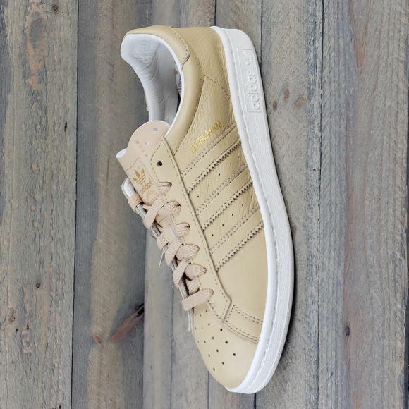 adidas Earlham Originals Men's Leather Casual Sneakers Beige/White - Picture 3 of 11